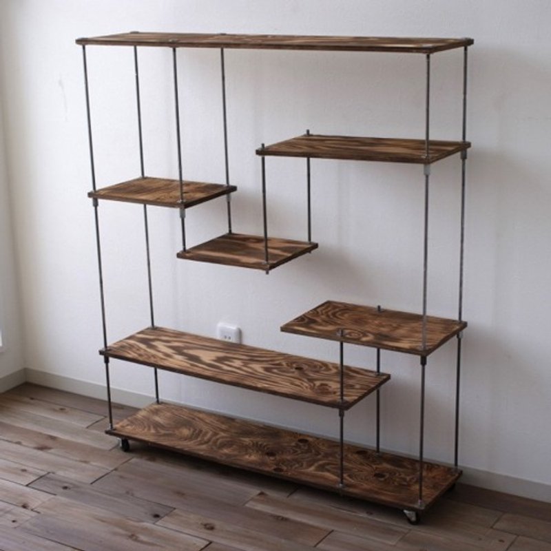 wood iron shelf 1060*910*225 - 置物架/篮子 - 木头 咖啡色