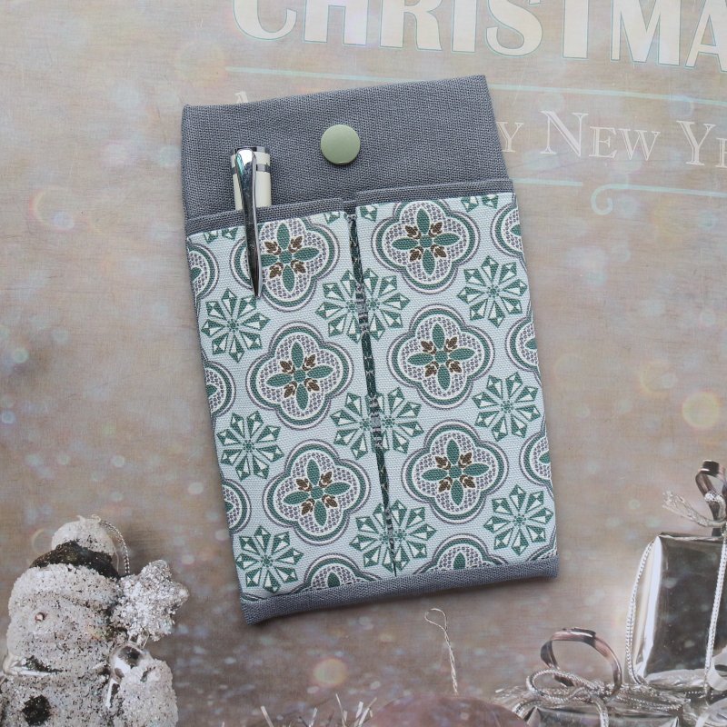 【花砖-绿】 口袋型笔袋 护理师笔袋 医师笔袋 老师笔袋 - 铅笔盒/笔袋 - 棉．麻 