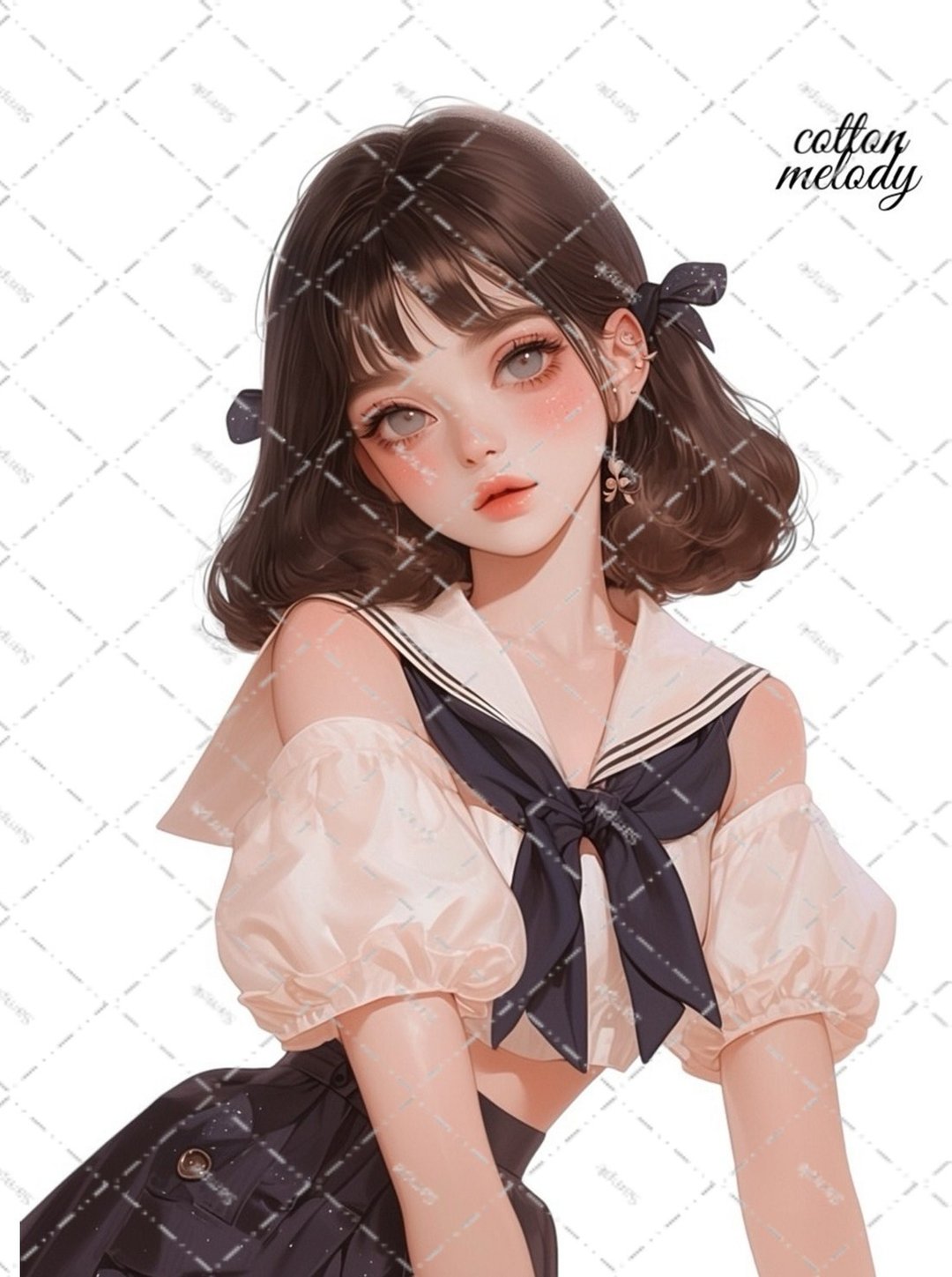 original sticker no.2346 人物贴纸 原创贴纸 原创人物贴纸 装饰贴纸 cotton melody - 贴纸 - 纸 