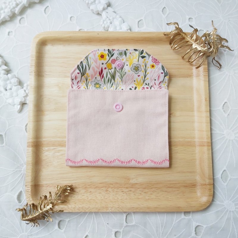 可酒精消毒韩国尼龙防水花花口罩收纳袋 - 口罩 - 防水材质 粉红色