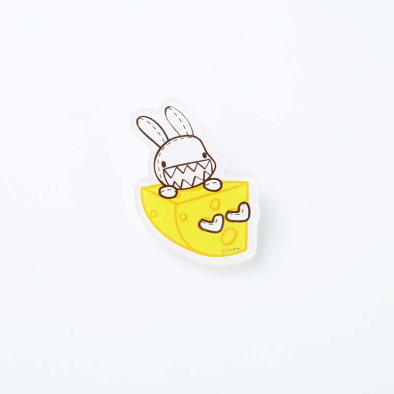 Foufou压克力别针-Cheese Bunny - 徽章/别针 - 塑料 黄色