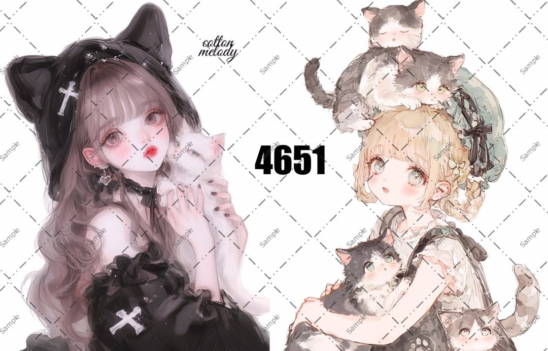 original sticker no.4651 人物贴纸 原创贴纸 原创人物贴纸 装饰贴纸 cotton melody - 贴纸 - 纸 