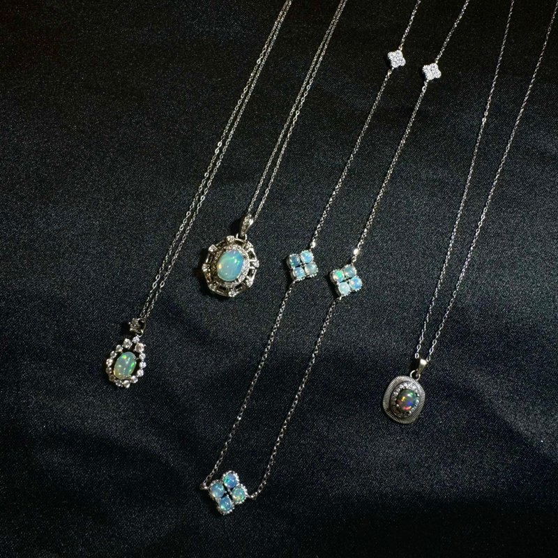 Nuwn。女巫魔法盒 s925 Opal 水欧泊 蛋白石 欧泊 项链 - 项链 - 宝石 多色