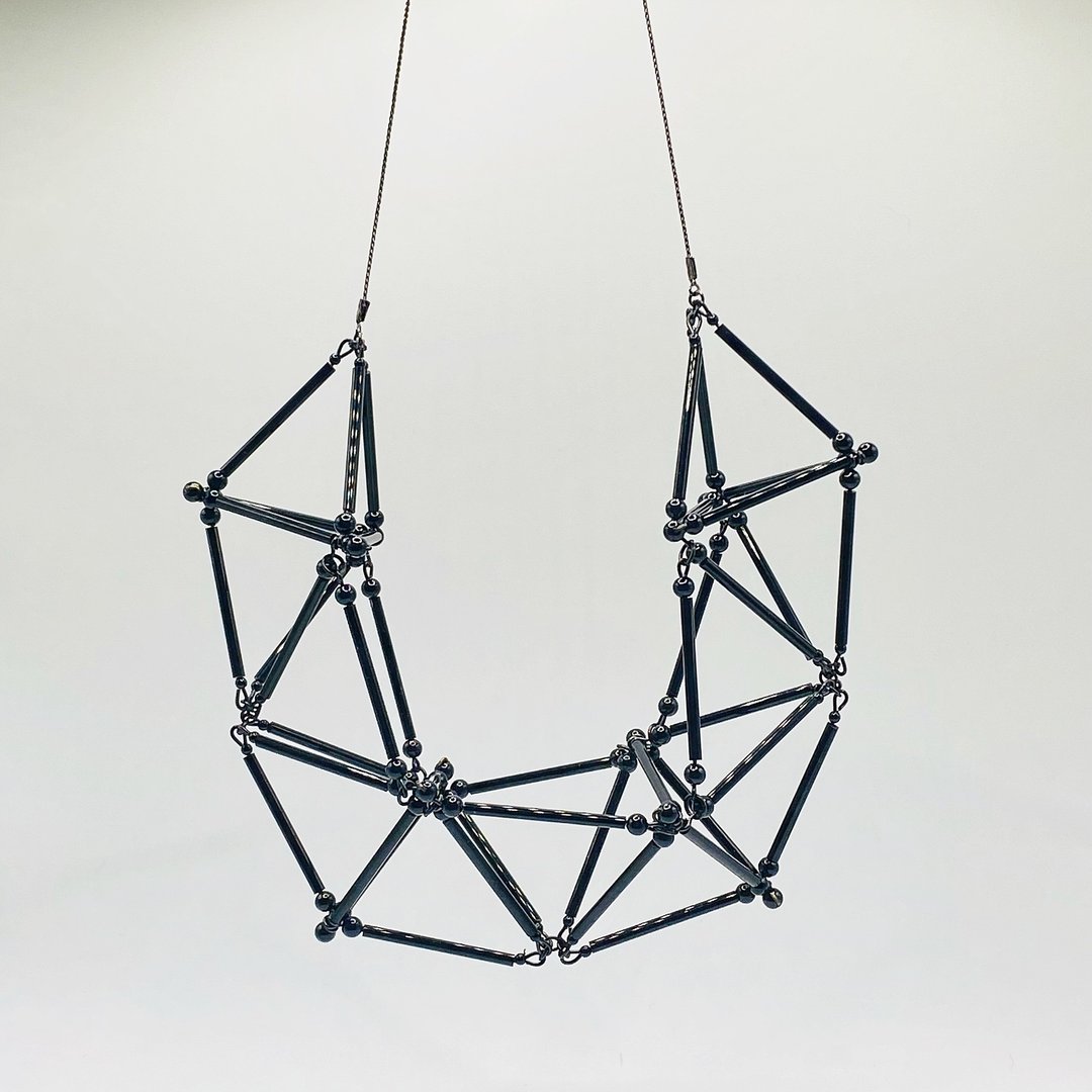 3D Huge NECKLACE【Black】 - 项链 - 玻璃 黑色
