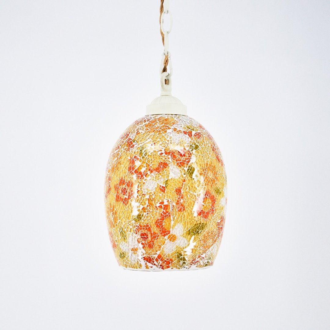手工彩绘玻璃灯饰 芬芳春菊裂纹玻璃彩绘吊灯 - 灯具/灯饰 - 玻璃 多色