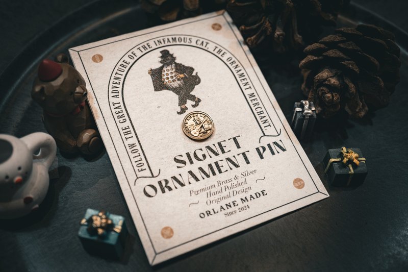 Signet Ornament Pin 复古印章造型别针 - 徽章/别针 - 铜/黄铜 多色