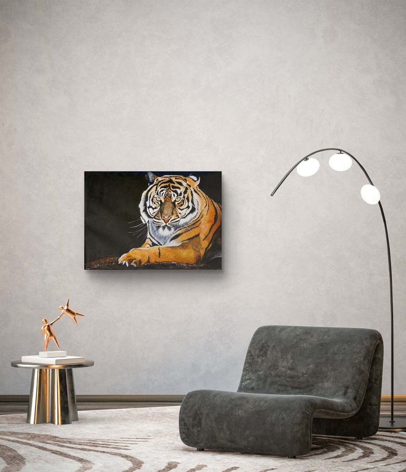 【V431 老虎先生】坦桑尼亚手绘画作，挂画 - 海报/装饰画/版画 - 其他材质 