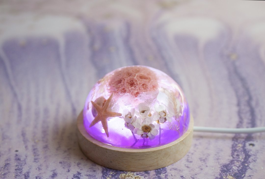 枫球果水晶手作夜灯 - 灯具/灯饰 - 水晶 紫色