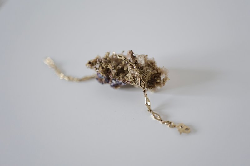 菱格光与影黄铜手链 - 手链/手环 - 铜/黄铜 金色