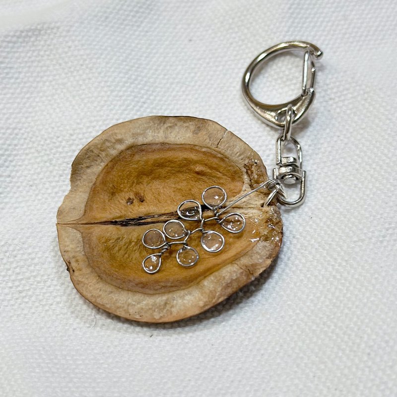 蓝花楹钥匙圈  蓝花楹的梦境 温柔相随 - 钥匙链/钥匙包 - 植物．花 卡其色