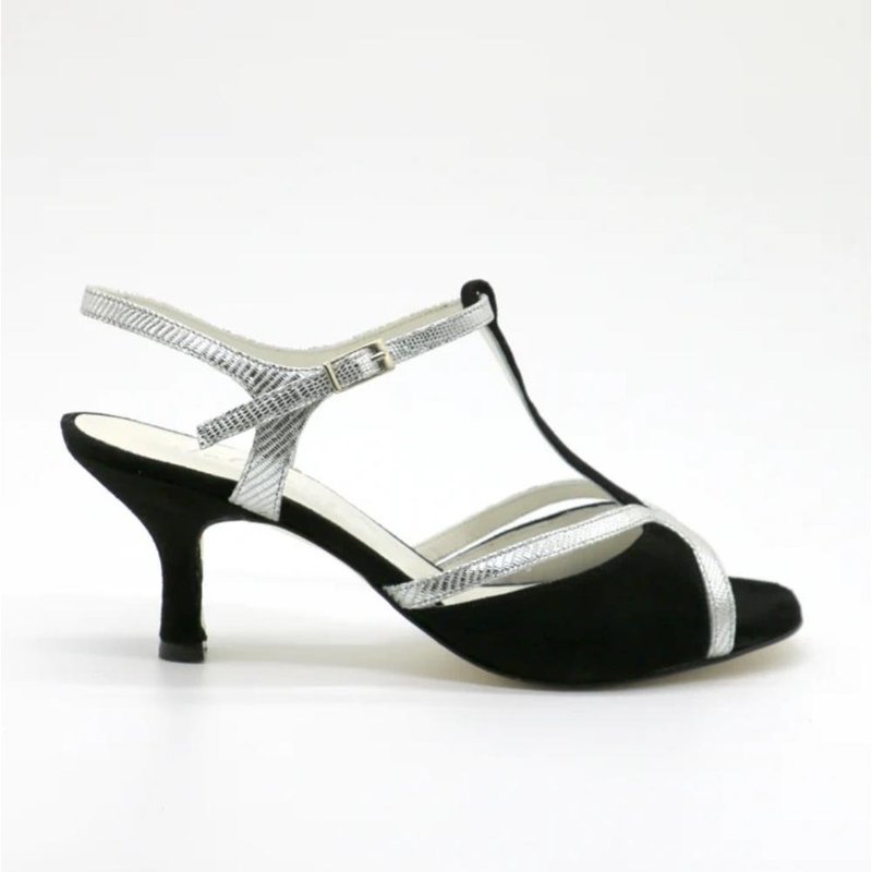 Salomé 黑银撞色拼接6厘米高跟鞋 - 高跟鞋 - 真皮 黑色