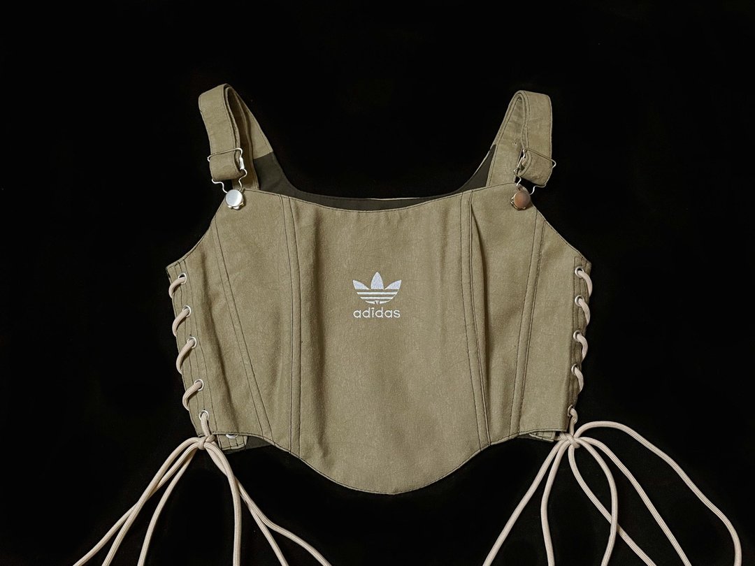 REGETHER 古着改制 adidas Originals吊带式侧绑带马甲-Corset-05 - 女装背心 - 棉 咖啡色