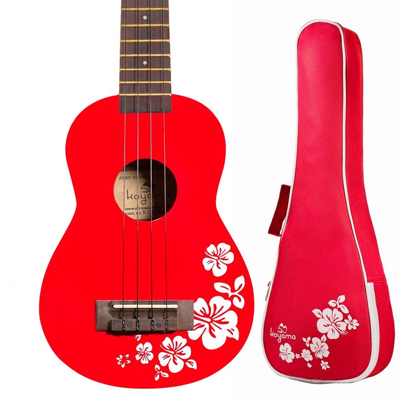 21寸扶桑花彩色乌克丽丽 红色 Flora Soprano Ukulele / red - 吉他/乐器 - 木头 红色