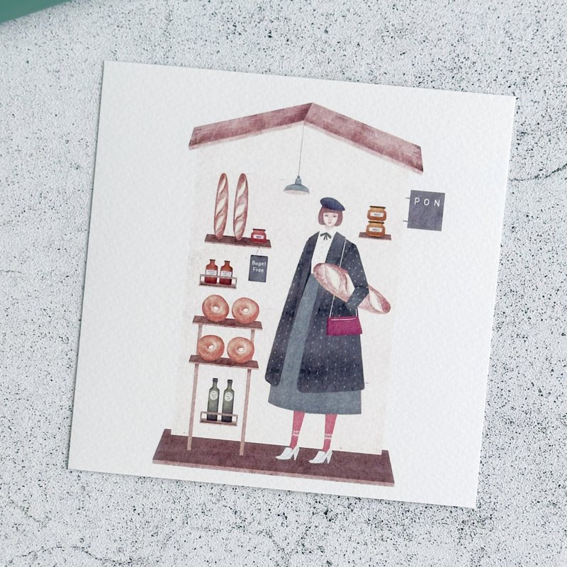 方型卡片 |PON面包专卖店 - 卡片/明信片 - 纸 