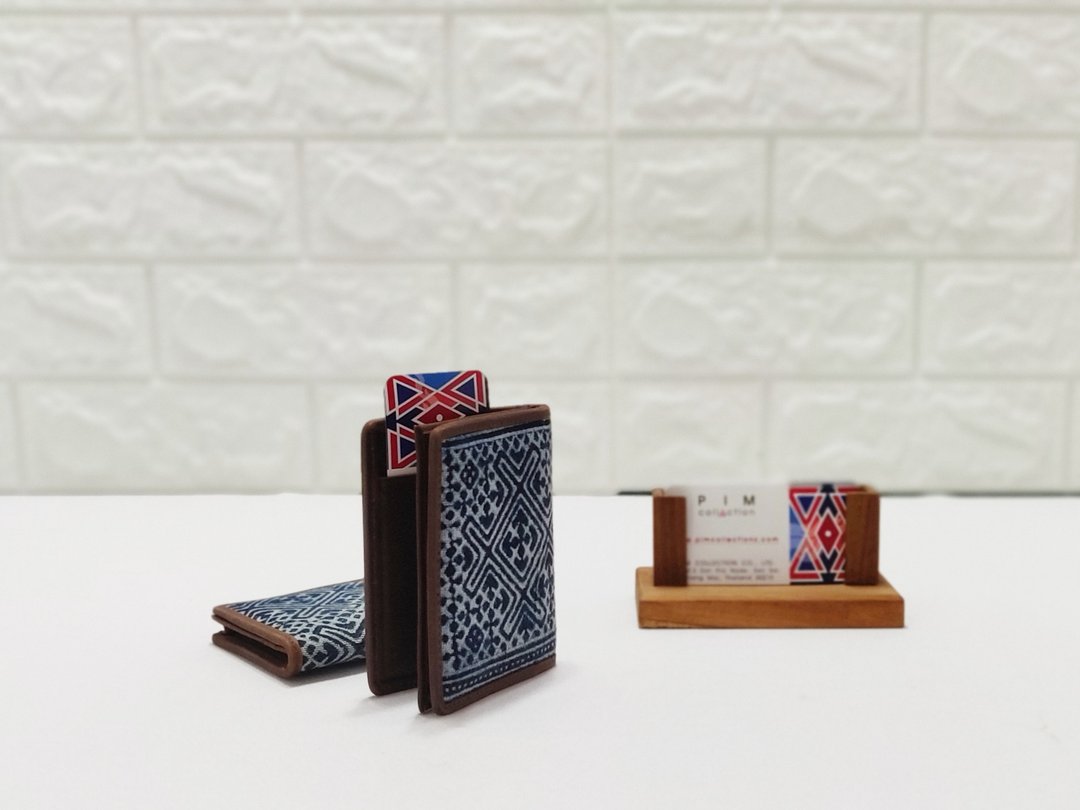 Cotton Business Card Holder, Gift Card Holder, ID card Holder - 名片架/名片座 - 棉 蓝色