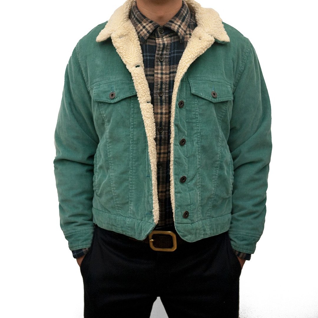 L.L.BEAN 灯芯绒外套 湖水绿 二手 古着 刷毛 - 男装外套 - 棉 绿色