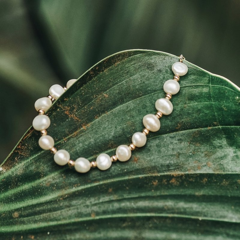 巴洛克14K金珍珠手链 THE BAROQUE - 手链/手环 - 其他材质 白色