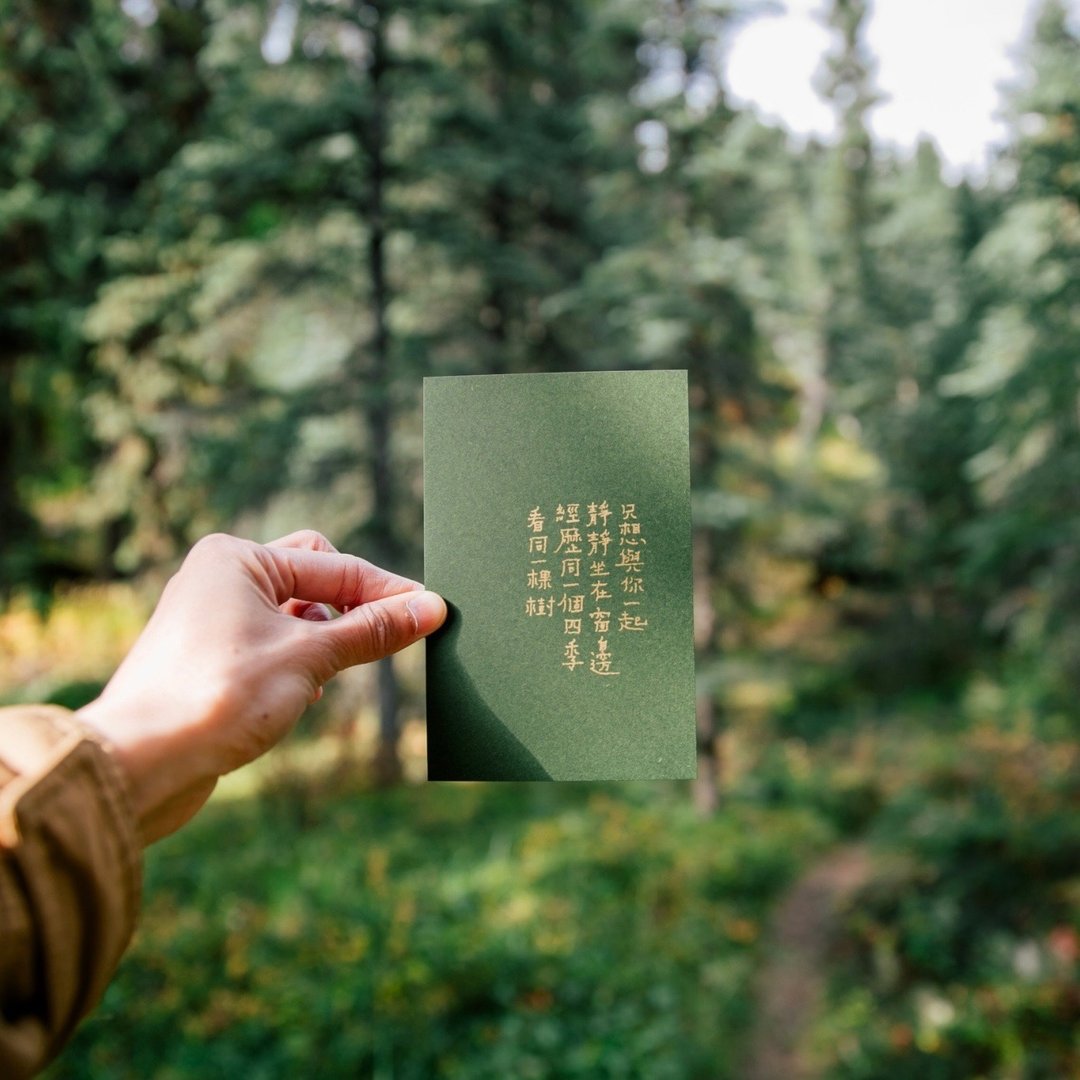 荒凉手记。与你一起经历同一个四季 文字明信片 青青的岛 - 卡片/明信片 - 纸 