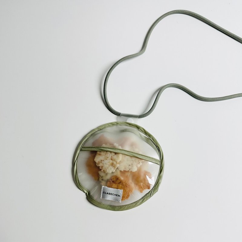 CLARECHEN_圆饼袋_抹茶绿色_可调式绳子组合 - 便当盒/饭盒 - 防水材质 