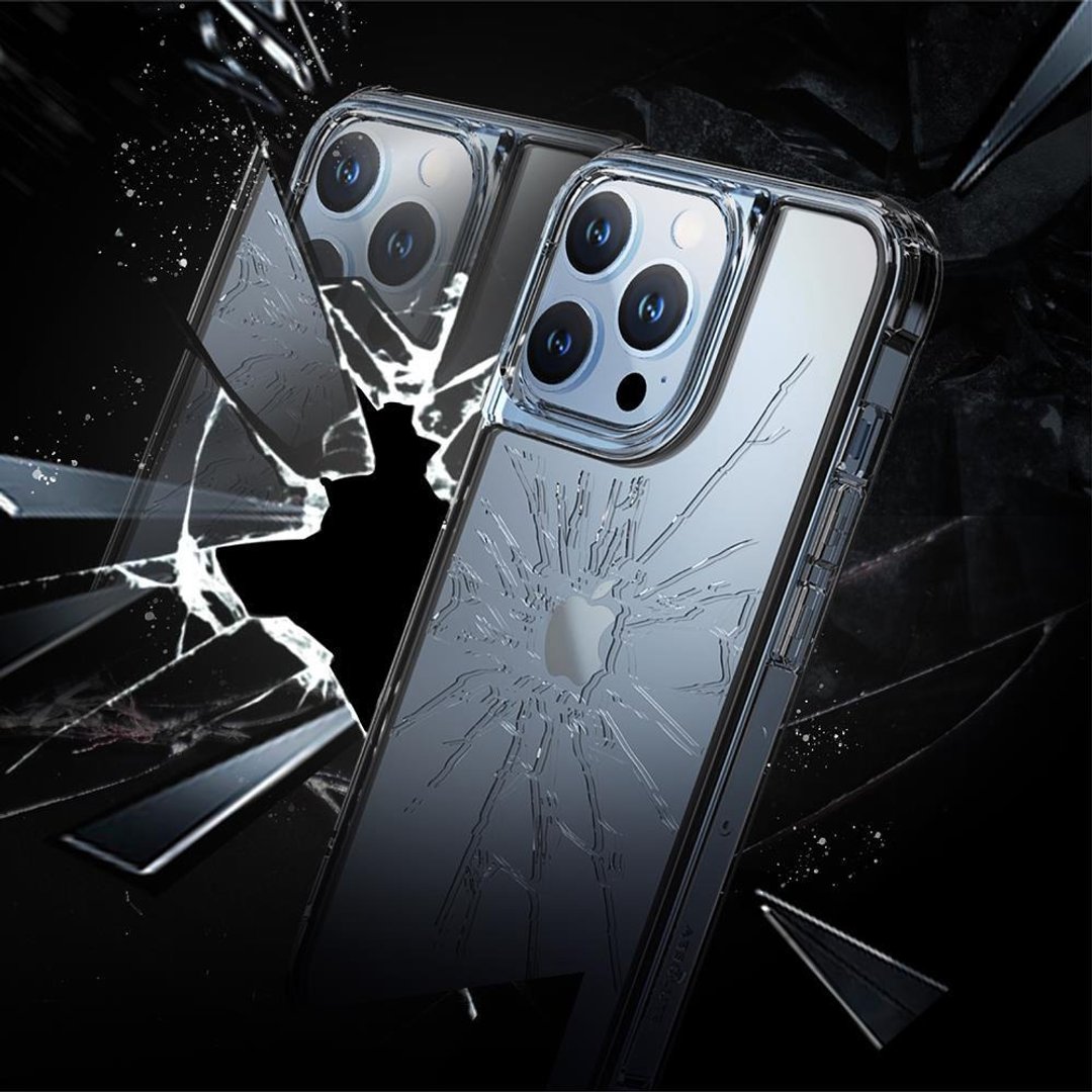 LINKASEAIR 防摔抗菌蚀刻玻璃壳 iPhone13 Pro 6.1寸 裂纹 - 手机壳/手机套 - 玻璃 透明