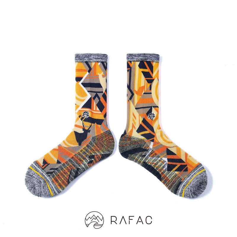 快速出货# RAFAC时髦运动中筒袜_几何 - 袜子 - 环保材料 橘色