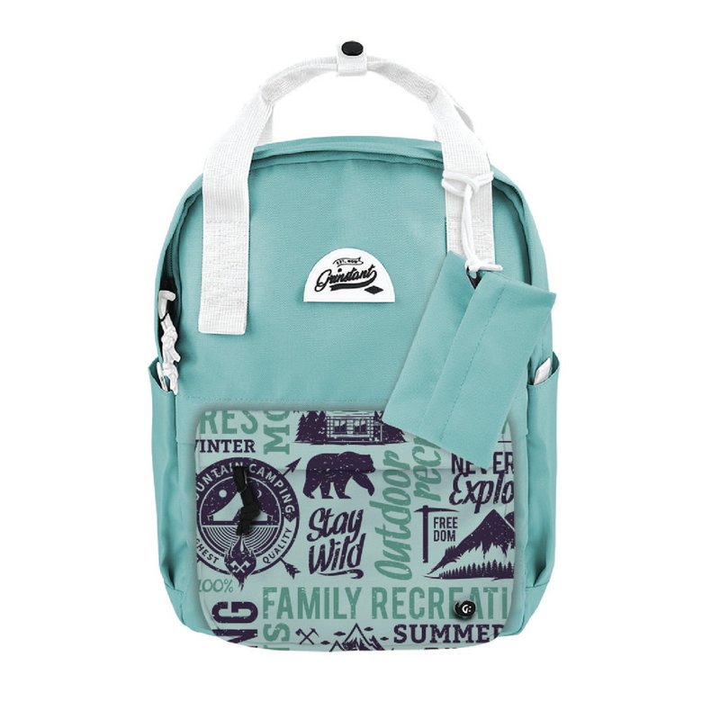 Grinstant混搭可拆组式13寸后背包 - 梦幻系列 (浅蓝色配营地) - 后背包/双肩包 - 聚酯纤维 