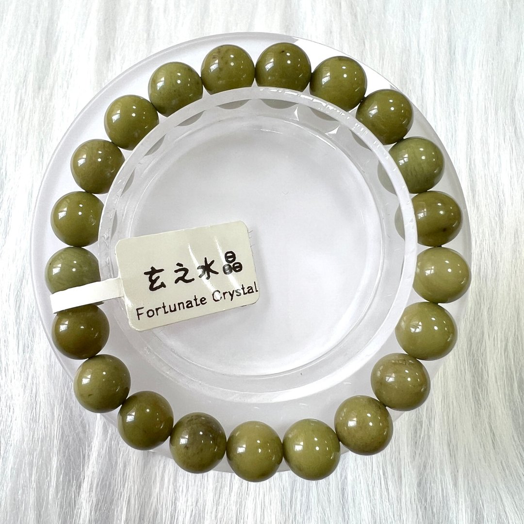 抹茶阿拉善玛瑙手串 | 水晶 | 水晶手串 | 水晶手链 | 水晶手链 - 手链/手环 - 水晶 绿色