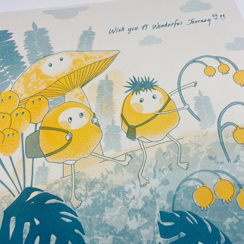 沙粒默-走到森林去-海报30x30cm-Risograph孔版印刷 - 海报/装饰画/版画 - 纸 绿色