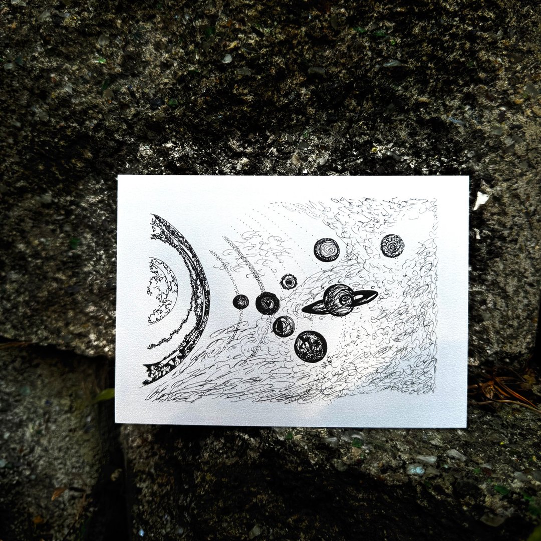 烟雾弥漫里的九大行星 明信片 - 卡片/明信片 - 纸 