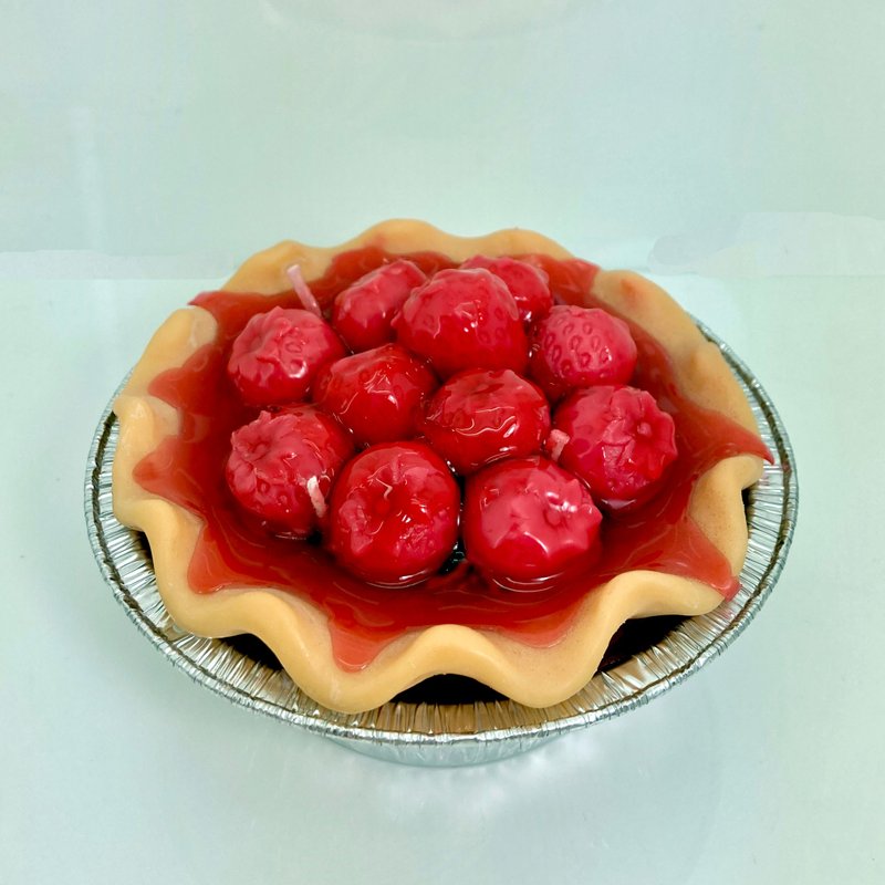 4.5寸 草莓派香氛蜡烛 果香蜡烛 香氛蜡烛 香氛礼赠 草莓派 - 蜡烛/烛台 - 蜡 红色