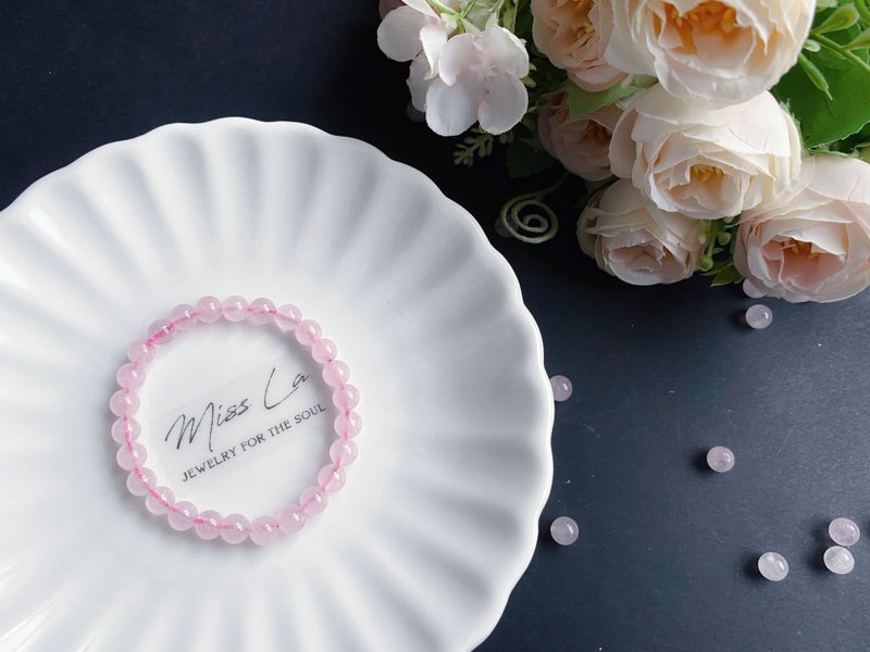 粉晶 招贵人 旺人缘 桃花 闺蜜 生意运 手链 礼物 天然石 - 手链/手环 - 水晶 粉红色
