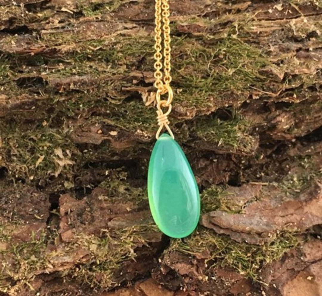 澳洲玉 (Chrysoprase) K14GF 项链 - 项链 - 宝石 