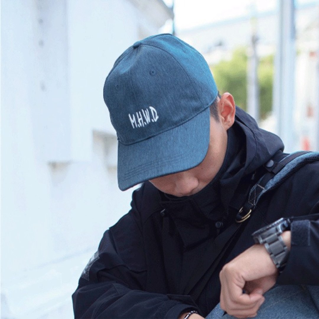丹宁 老帽 MHWD LOGO SPORT CAP 防水抗污老帽 丹宁蓝 - 帽子 - 防水材质 蓝色