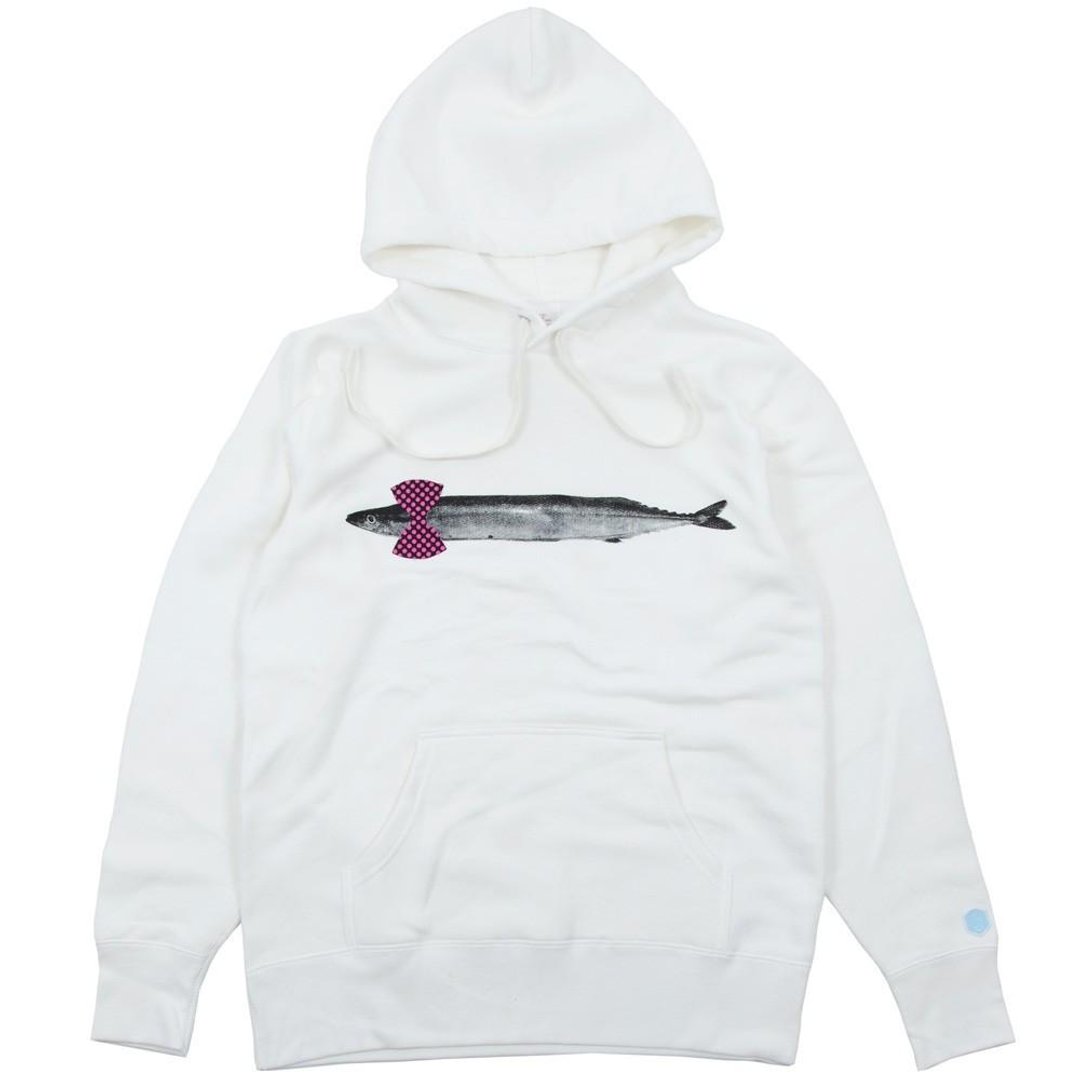 Bow tie saury hoodie unisex S ~ XL size Tcollector - 女装上衣 - 棉 白色