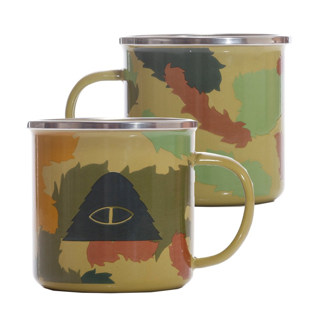 POLER CAMP MUG 经典钢杯 芥末迷彩 - 露营用品 - 珐琅 绿色