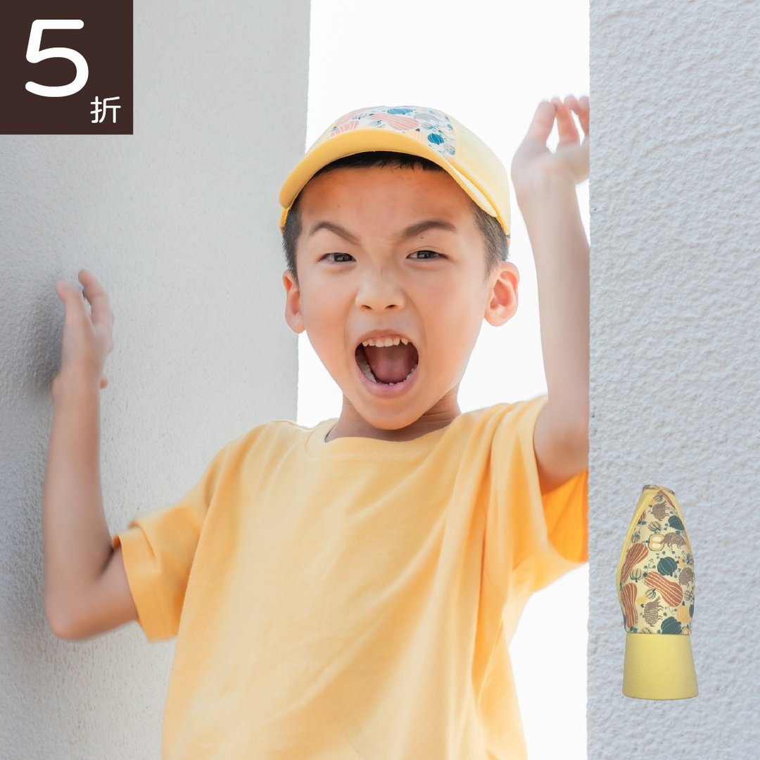 5 折加购铬黄色弯檐儿童球帽 - 吸湿排汗 动物印花 软帽檐 环保 - 帽子 - 环保材料 