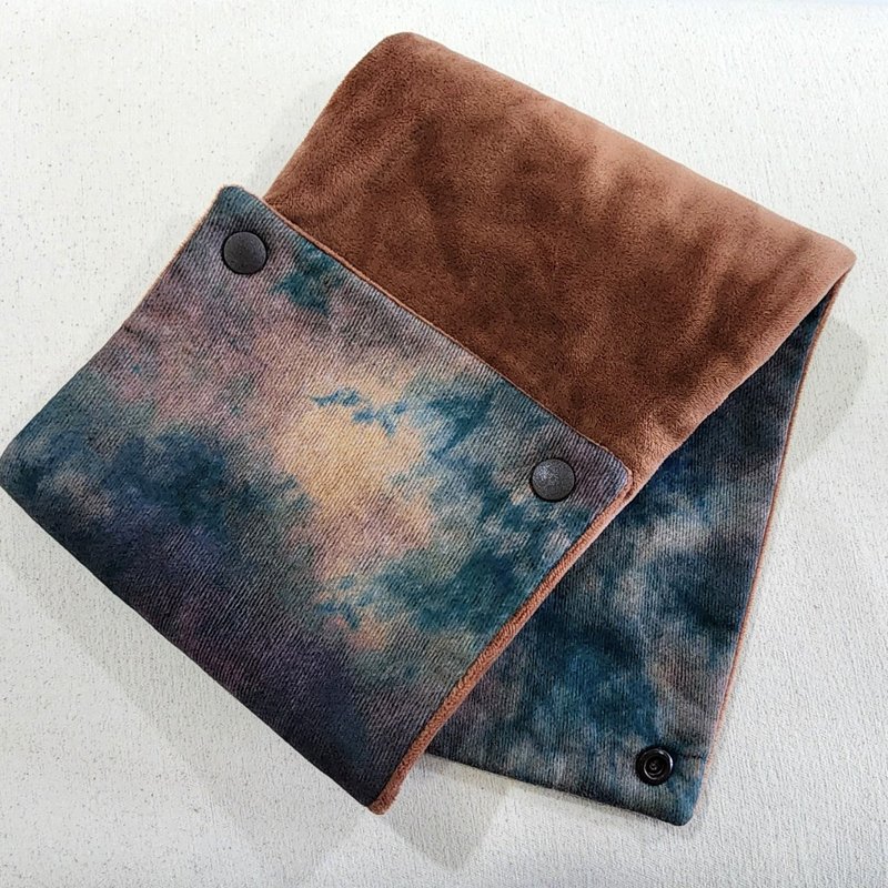 岩壁-脖围 围脖(环保数位印花) - 围巾/披肩 - 棉．麻 蓝色