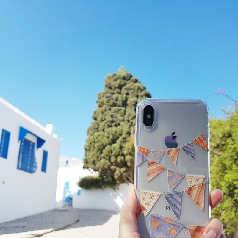 粉色小旗- 防摔透明软壳-  iPhone 14 pro, 13至iPhoneSE3 - 手机壳/手机套 - 塑料 粉红色