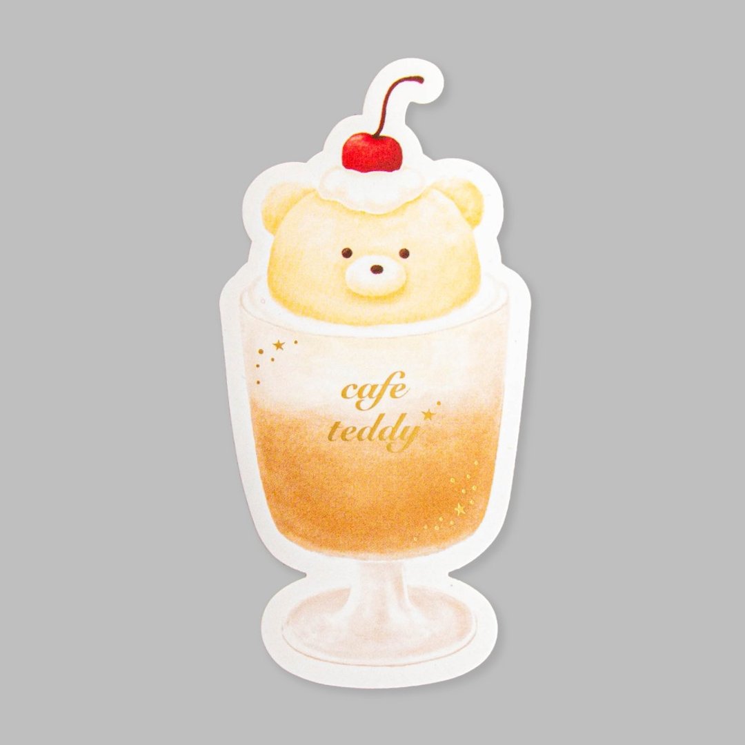 cafe teddy 贴纸 漂浮饮品 - 贴纸 - 纸 咖啡色