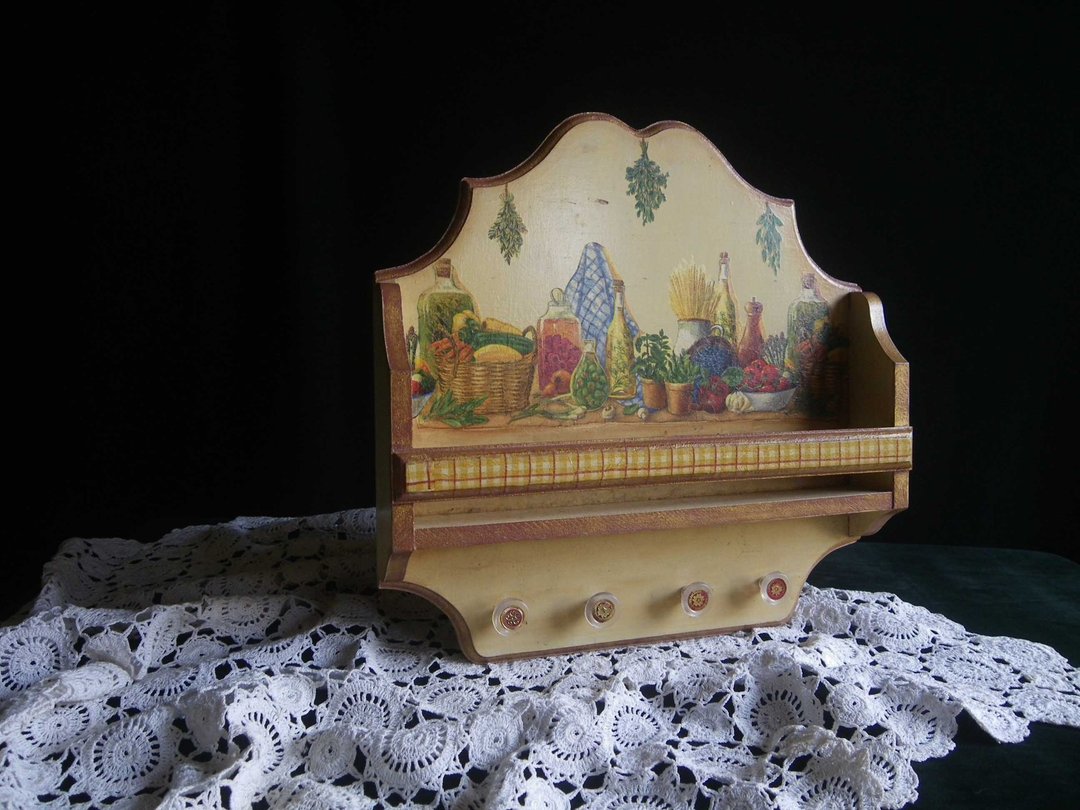 【老时光 OLD-TIME】早期美国乡村风格手工彩绘壁挂收纳柜 - 收纳用品 - 其他材质 