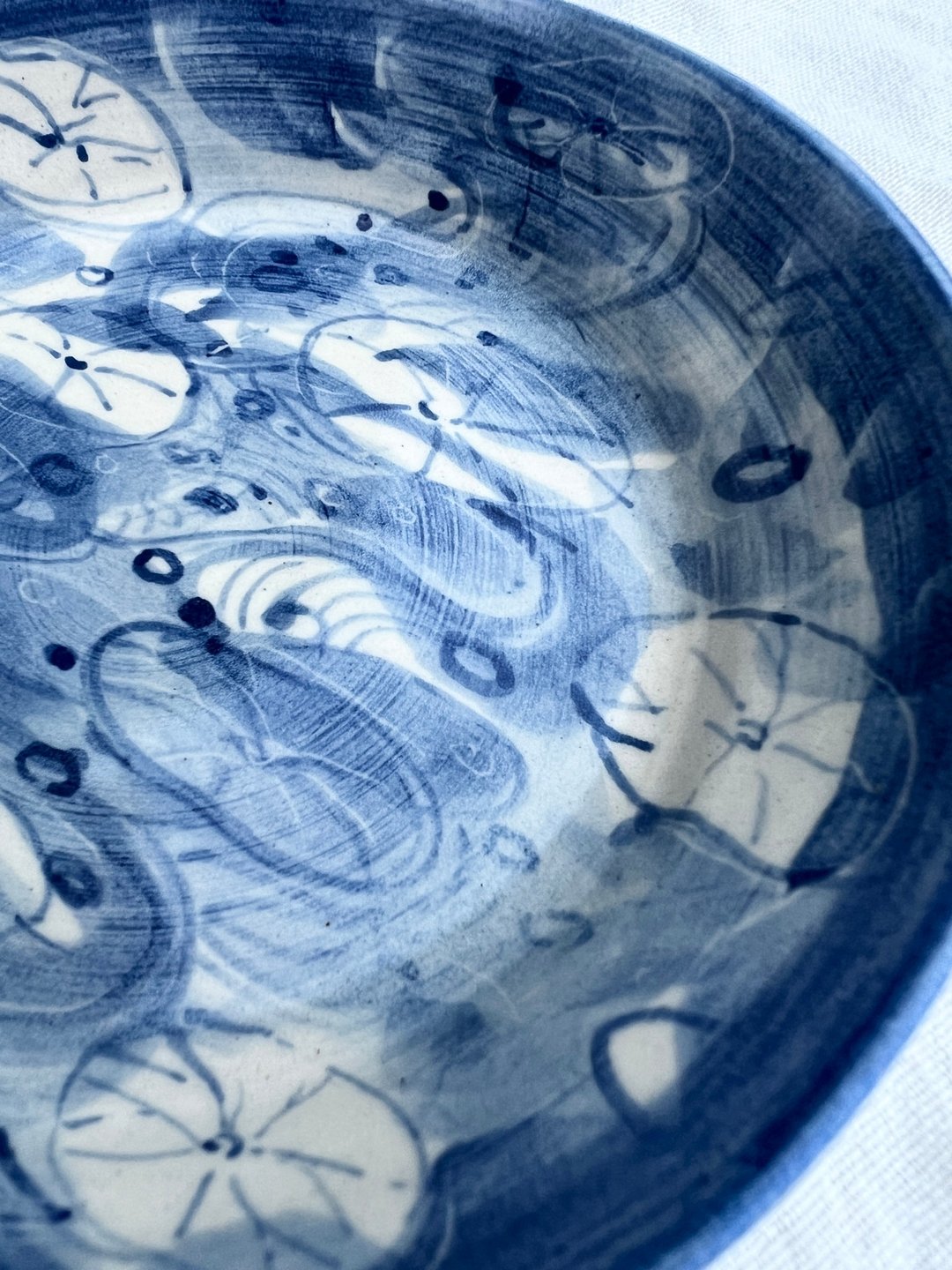 福荷 手绘青花 14.8cm  陶盘 - 盘子/餐盘/盘架 - 陶 