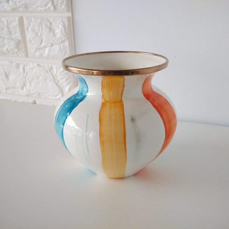 彩色条纹花瓶|免费圣诞包装 - 植栽/盆栽 - 珐琅 多色