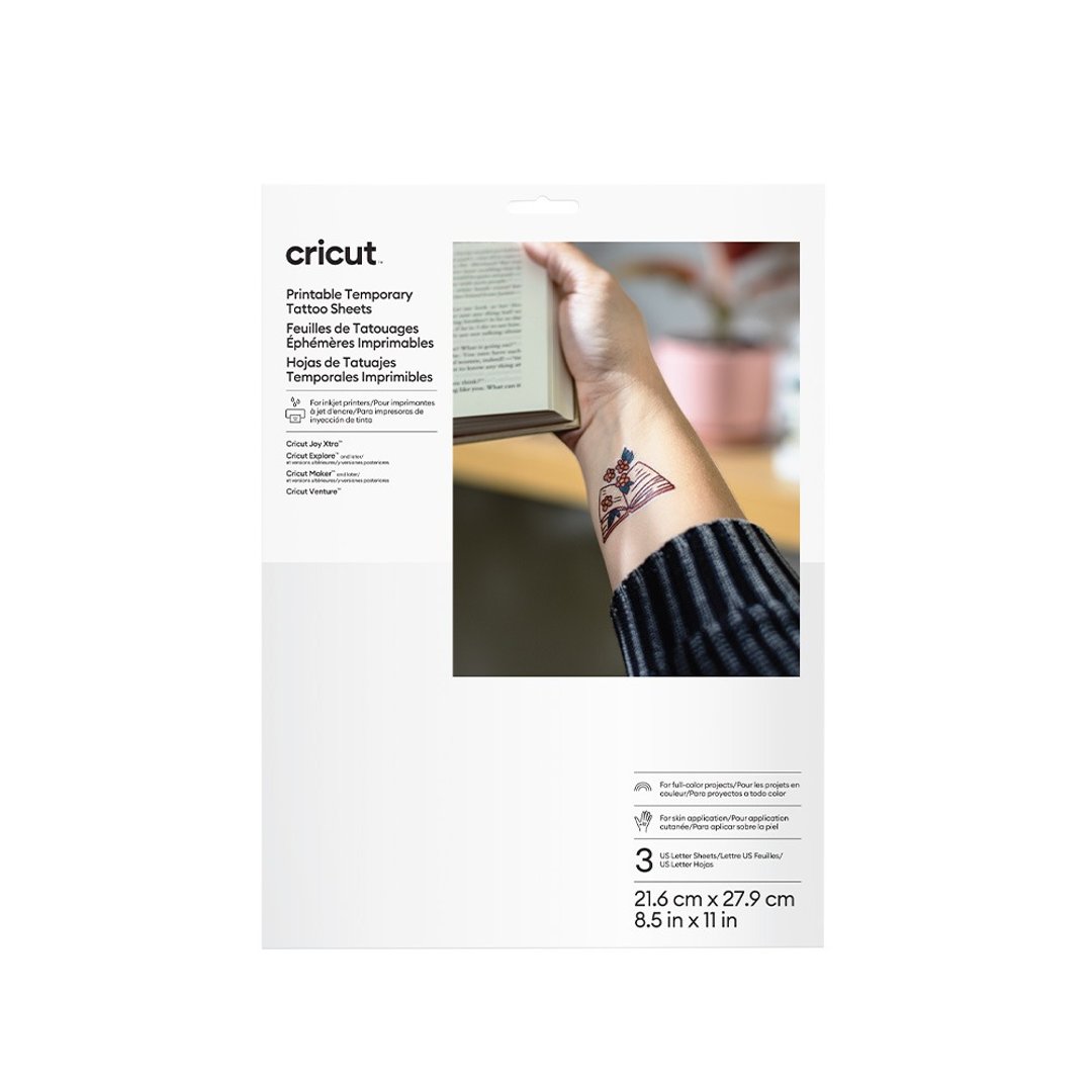 Cricut 可打印纹身贴纸 (3 入) A4 - 纹身贴 - 其他材质 白色