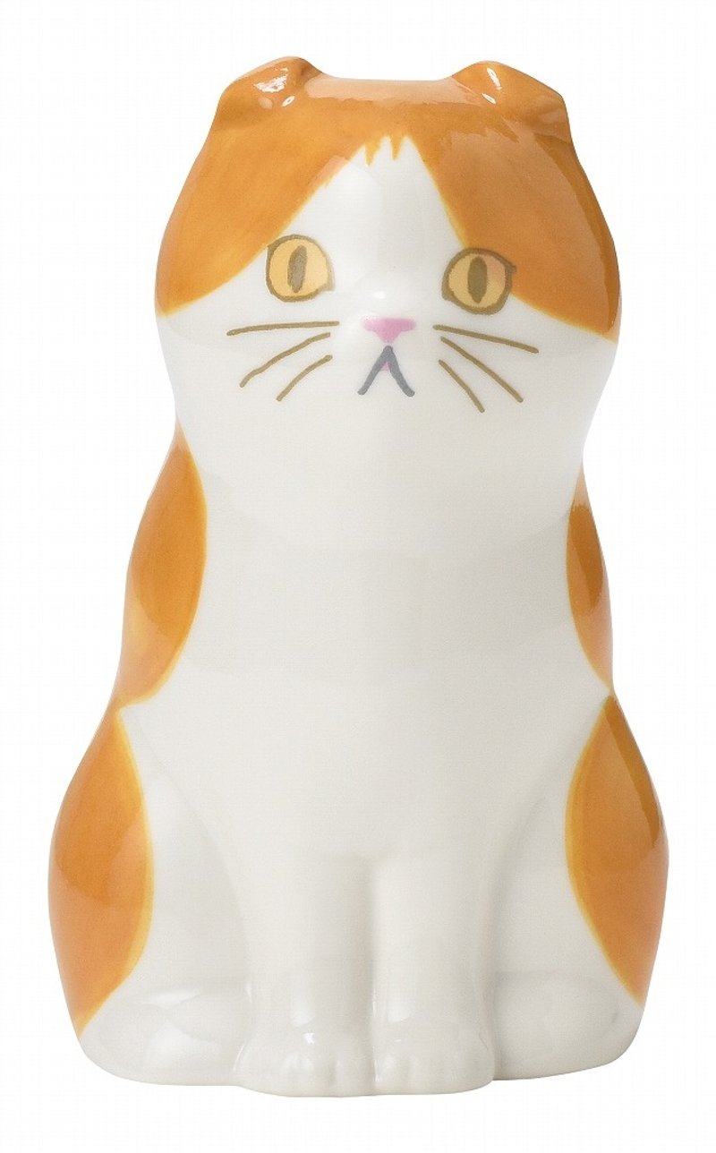 SETO CRAFT 猫咪造型花器 / 笔筒 - 折耳猫 - 花瓶/陶器 - 瓷 