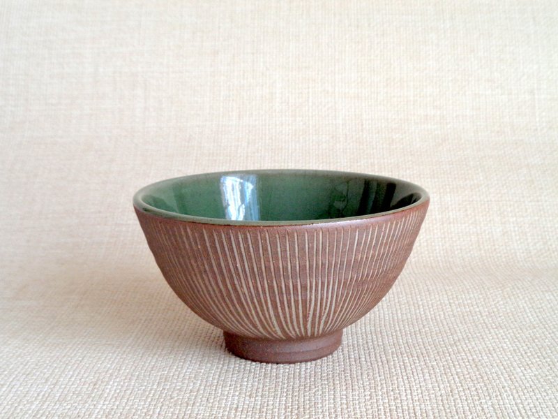 碗 青瓷镶嵌 线纹a - 碗 - 陶 绿色
