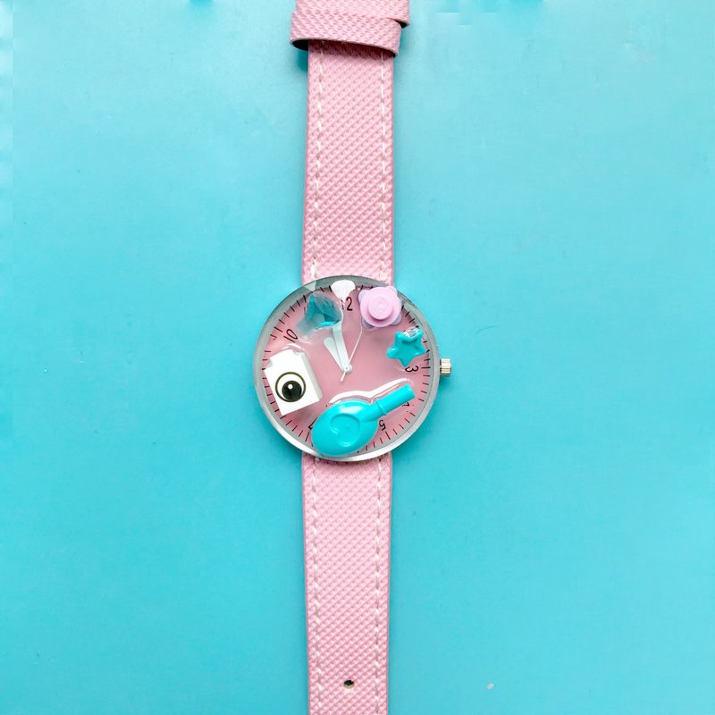 夏日系列 手表  特别 限量 积木 可爱 中性 粉色 - 女表 - 其他金属 多色