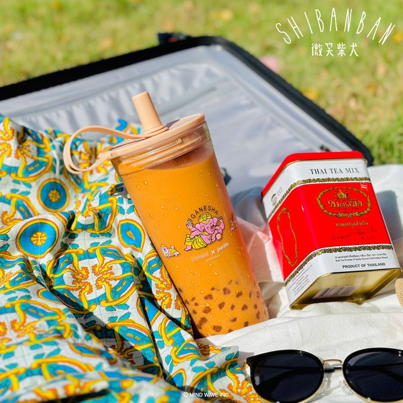 微笑柴犬联名款 Eacy Cup 就想去泰国 800ml 吸管杯 环保杯 - 水瓶/水壶 - 塑料 粉红色