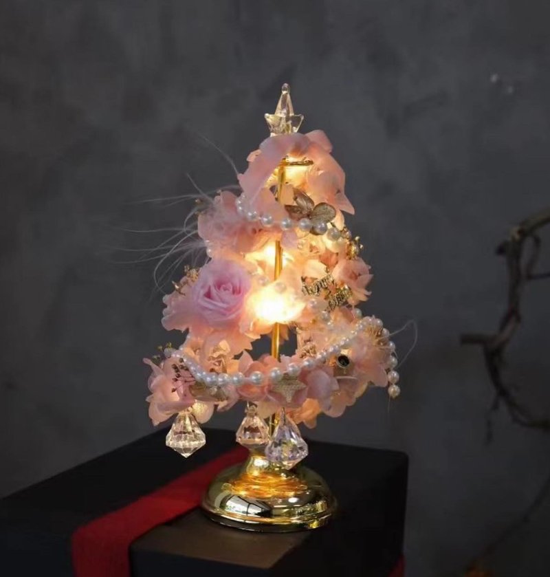 圣诞保鲜花小夜灯 - 灯具/灯饰 - 植物．花 粉红色