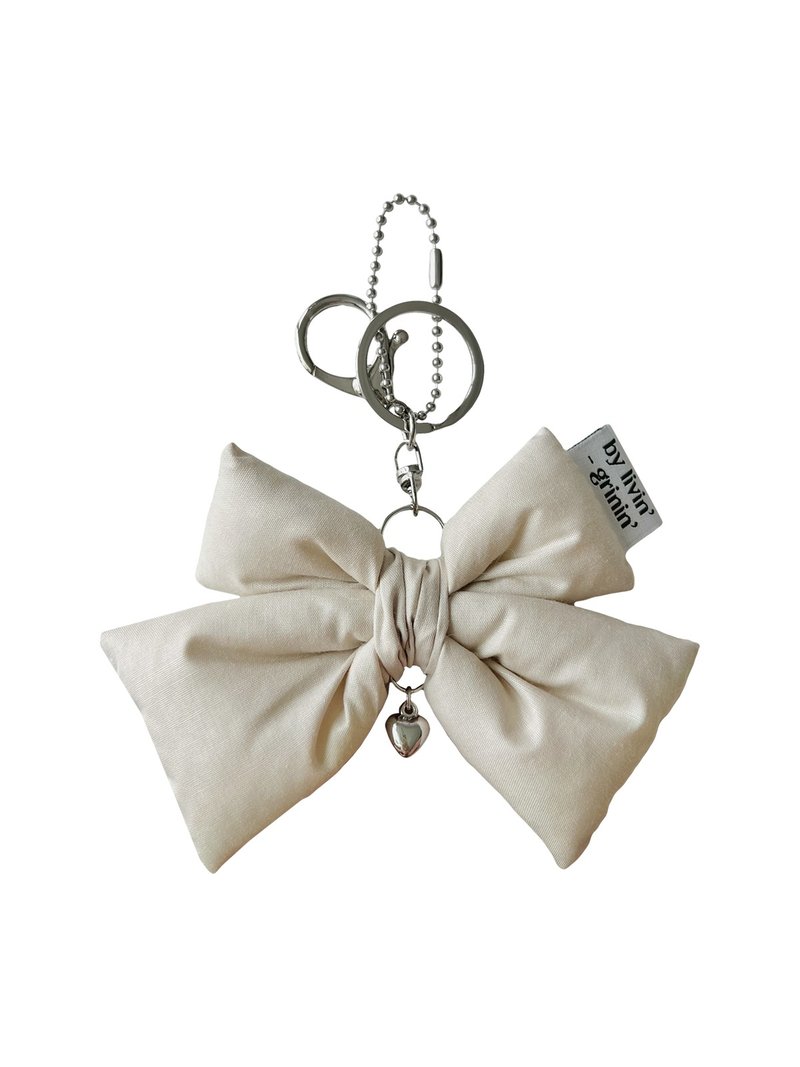 双丝带钥匙圈_米色 - 钥匙链/钥匙包 - 其他人造纤维 