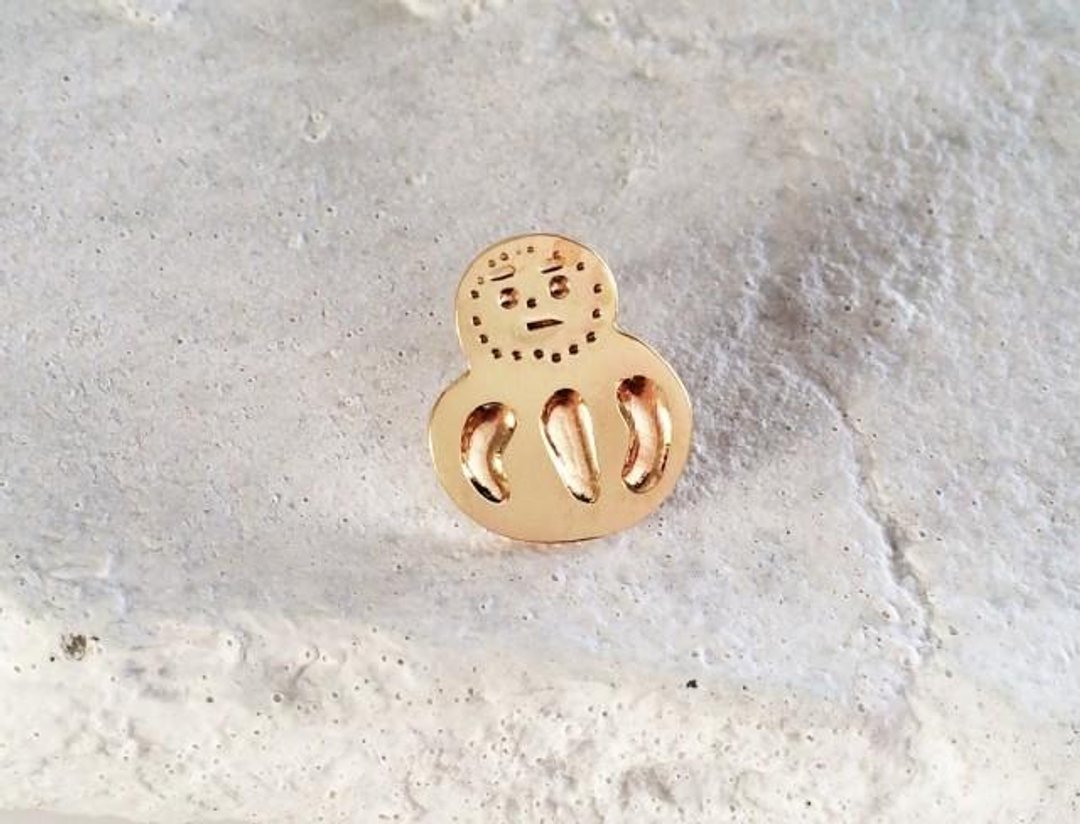 ◆ Daruma Chan ◆ Brass pin badge - 胸针 - 其他金属 金色